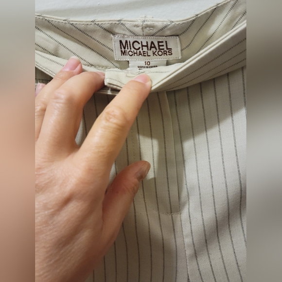 Michael Kors Oversized Ivory pinstripe light weight wool suit Blazer Jacket 10 - Picture 5 of 8